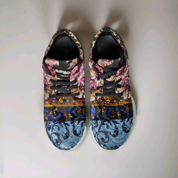 Elena Iachi Designer Sneakers NOS Colorful Patterned Geometric Floral SuperRare - Picture 2 of 16